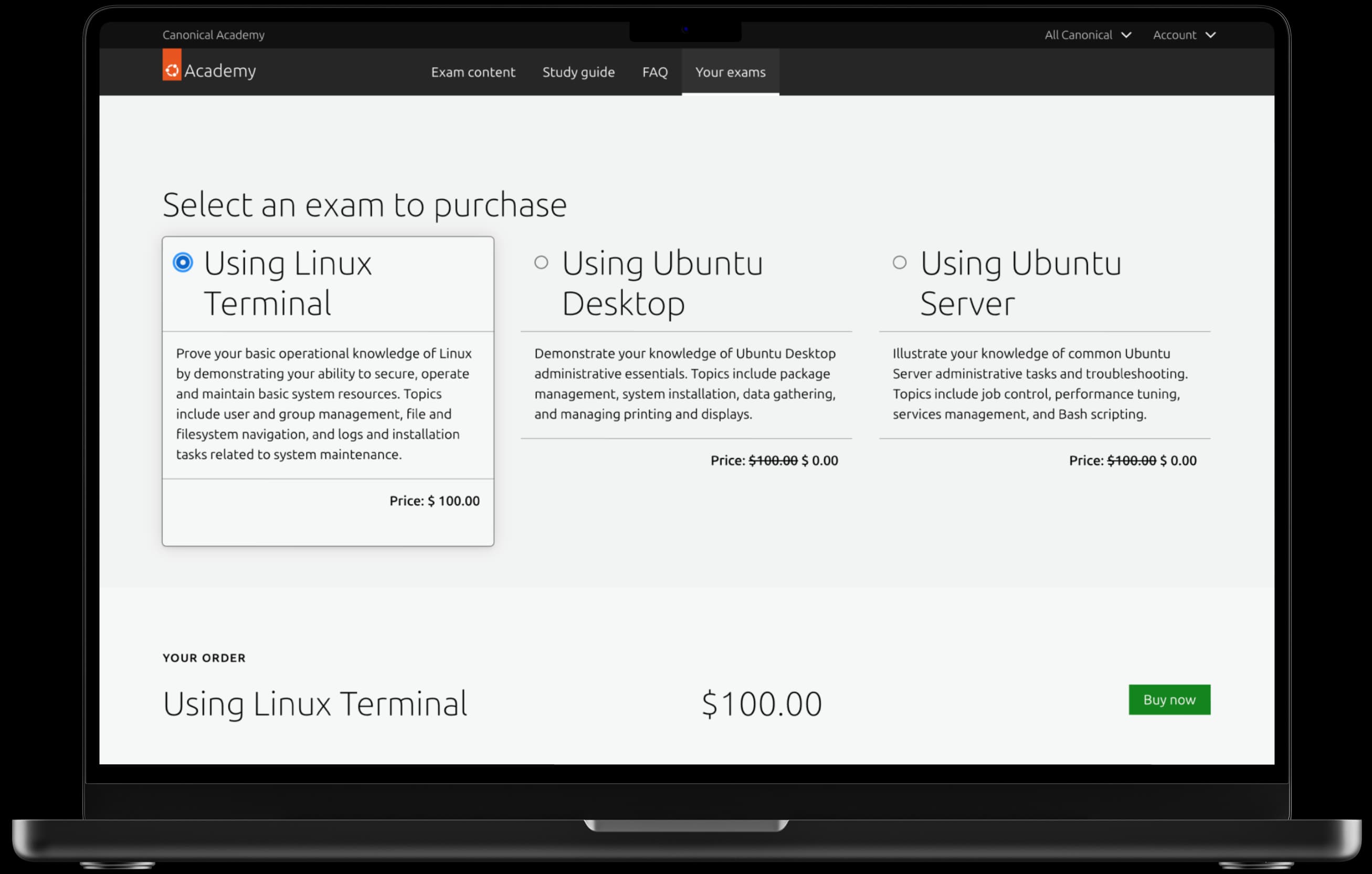 Canonical Academy product interface